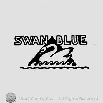 A swan and SWAN BLUE written above.