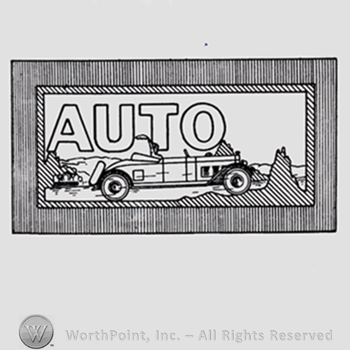 A car and word AUTO written inside a rectangular.