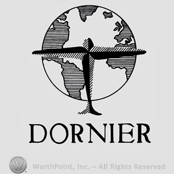 The world a plane and word DORNIER written bellow.