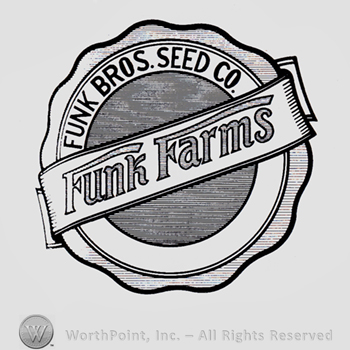Triple circle and words FUNK FARMS FUNK BROS.SEED CO. written over.