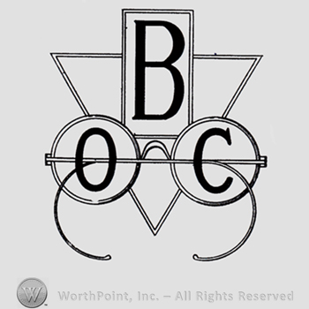 Glasses, triangle and letters BOC.