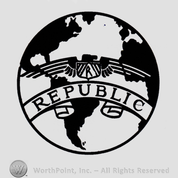 The world with an eagle and word REPUBLIC written over.