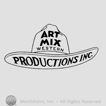 Text ART MIX WESTERN PRODUCTIONS INC.  Written over a hat.