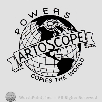 The Earth and words POWERS ARTOSCOPE COPIES THE WORLD written around.