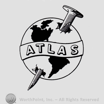 The World pierced by a nail and word ATLAS written over.