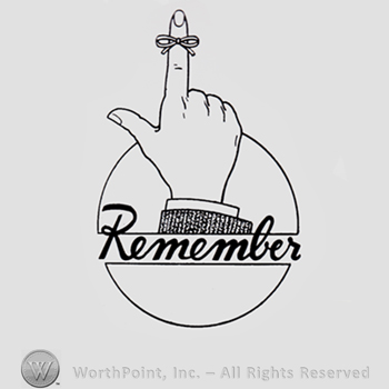 Tied finger of a hand and word REMEMBER written bellow.