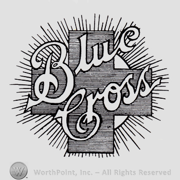 Cross and words BLUE CROSS written over.