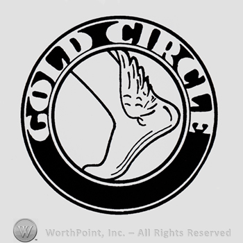 Winged foot inside a circle, and words GOLD CIRCLE written on the edge.