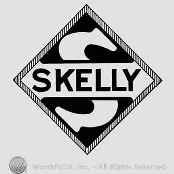 Word SKELLY and letter S inside a diamond.