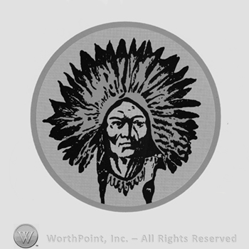 Indian chief inside a circle.