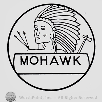Indian chief and word MOHAWK written bellow, all inside a circle.