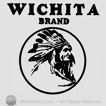 Indian chief inside a circle; words WICHITA BRAND written above.