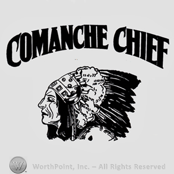 Indian chief and words COMANCHE CHIEF written above.