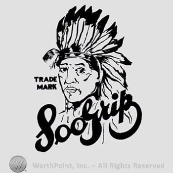 Indian chief and word SOOGRIP written over.