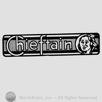 Word CHIEFTAIN written next to an indian chief.