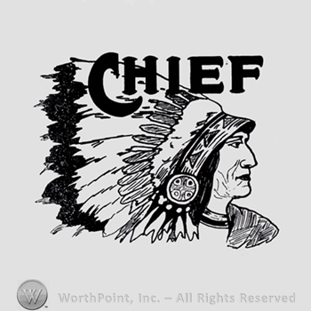 Indian chief and word CHIEF written above.