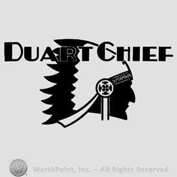 Indian chief and words DUART CHIEF written above.