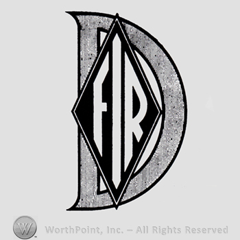 Word FIR written inside a diamond; letter D behind.