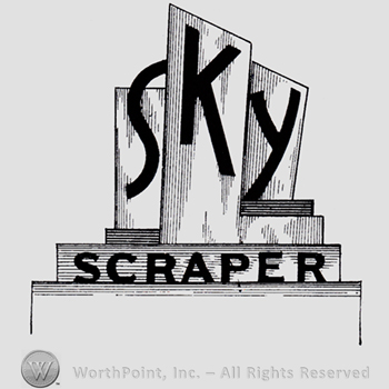 Words SKY SCRAPER written on a podium.