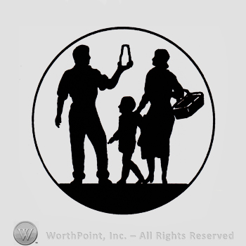Three members family inside a circle.
