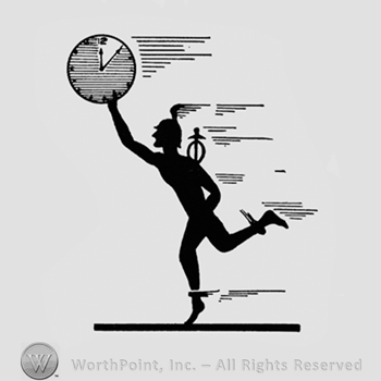 Running warrior with a clock in his hand.