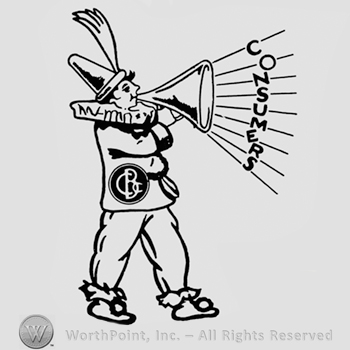 Clown and word CONSUMERS.