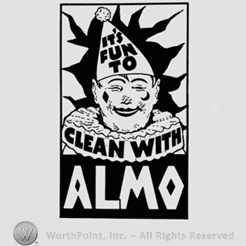 Clown and text: IT'S FUN TO CLEAN WITH ALMO.
