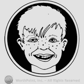 Boy's head inside a circle.