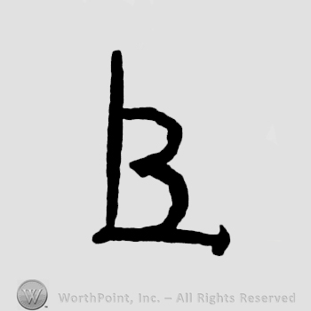 Letters LB in uppercase, conjoined.