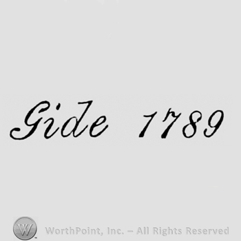 The word Gide written in lowercase letters followed by number 1789.