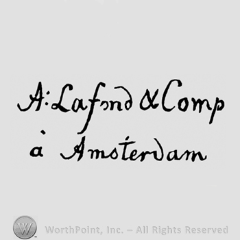 The text A: Lafond & Comp A Amsterdam handwritten.