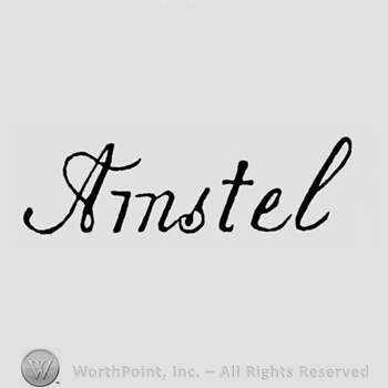 The word Amstel in handwriting