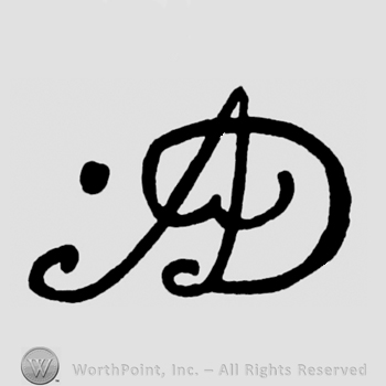 Initials A D combined in handwriting