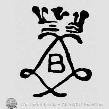 Double handwritten capital L around capital B, royal crown above.