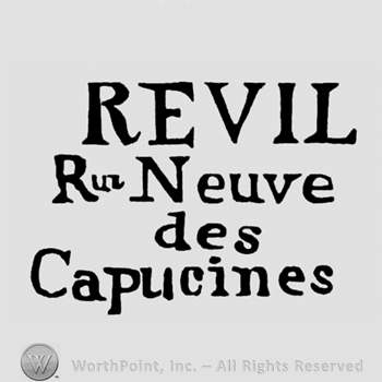 The text Renvil Rue Neuve des Capucines