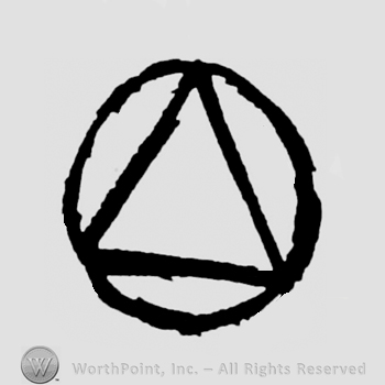 A circle with a triangle inside