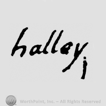 The word Halley in lowercase letters