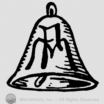 A bell with letters PM written on it.