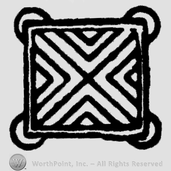 A square with a cross inside;X made from lines.