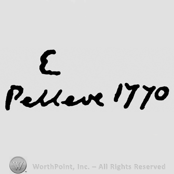 Letter E on top of PELLEVE 1770.