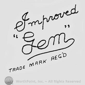 Handwritten word "Improved" above quoted word "Gem" with "TRADE MARK REG'D" under