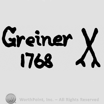 Greiner 1768 and a cross.