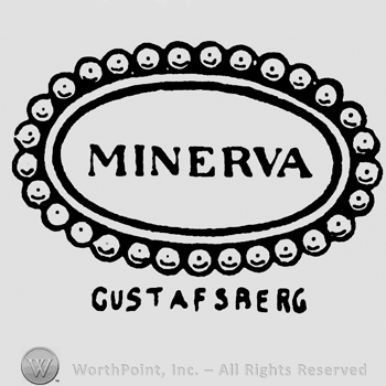 Word Minerva inside an oval;Gustafsberg written below.