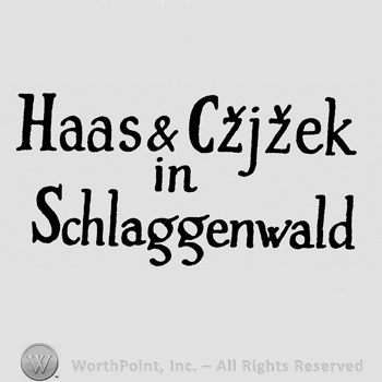 Haas & Czjzek In Schlaggenwald written.