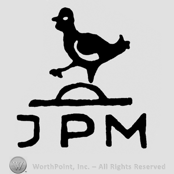 A bird on top;letters JPM below.