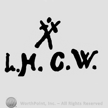 Two crosse swords and KMCW written below.