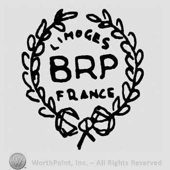 Limoges BRP France written inside an oval made from branches.