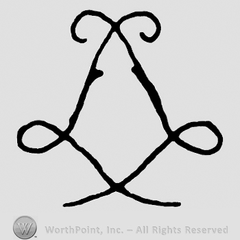 Shape similar to a diamond made from curved lines.
