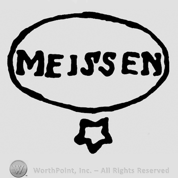 Meissen written inside an oval;A star below.