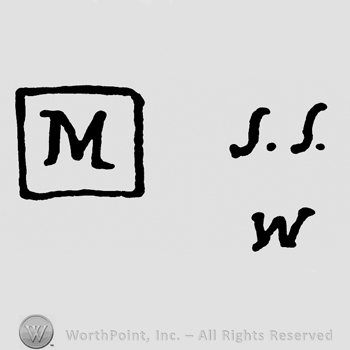 Letter m inside a square;S.S.W written.